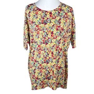 Lularoe Winnie the Pooh and Friends Irma Tunic Short Sleeve Shirt Yellow Small
